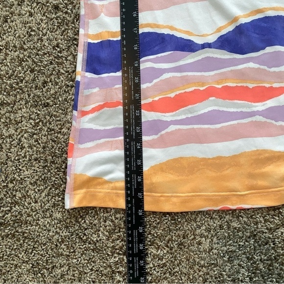 Lululemon Cool Racerback Beacher Stripe White Iris Flower Orange Purple Sz 2/4 - Picture 10 of 11